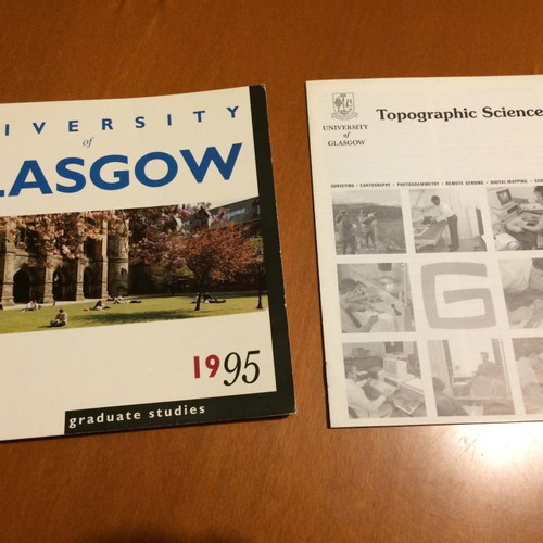 University of Glasgow Postgraduate Prospectus 1995 used, missing part of a page