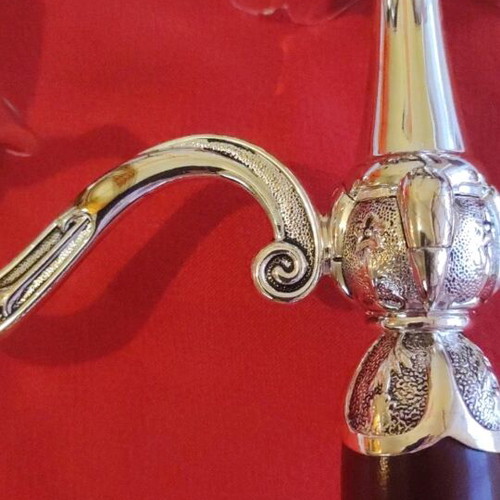 Metal candlestick silver color new with box