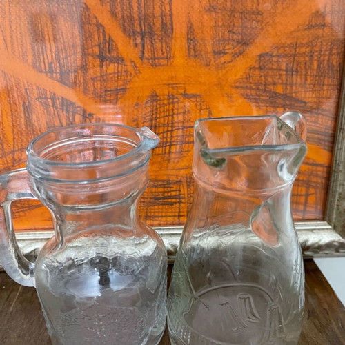 Vintage glass jug set 3 pieces like new