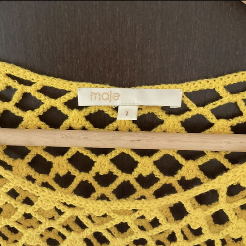 Maje yellow knitted blouse new, 100% cotton