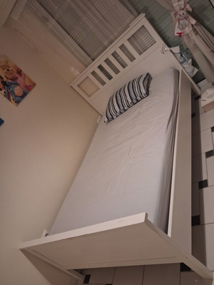 IKEA semi-double bed frame with slats, 200x120 cm mattress