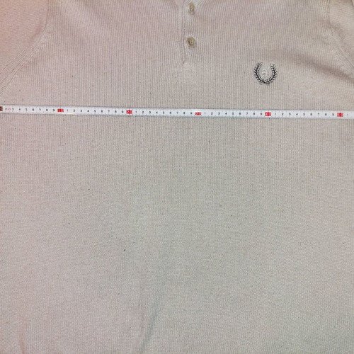 Men's long-sleeve polo pullover L-XL like new, white and beige