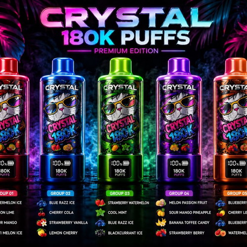 Crystal Vape 180000 Puffs Premium Edition 8-in-1 Flavors