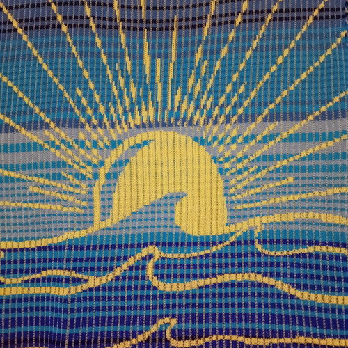 Desigual knitted short-sleeve blouse Small 36 like new, blue and yellow