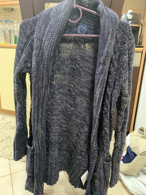 Eds knitted women's cardigan like new, gray and blue, size S
