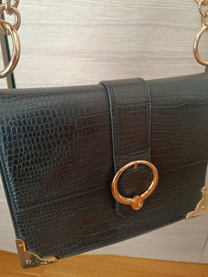 Τσάντα χιαστή Trussardi Miam Shoulder Sm 75B01016 σαν καινούργια, μαύρη