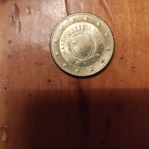 Malta 50 Cent Coin 2019 Like New With Minting Error