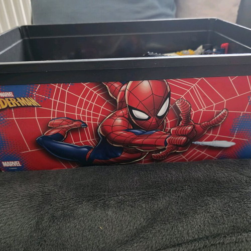 Building blocks used, mainly Lego, in box