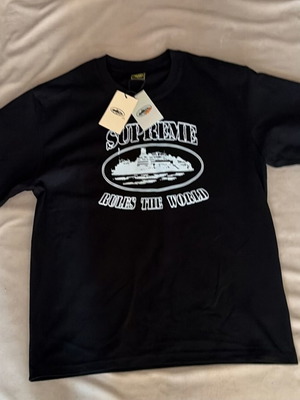 Corteiz T-shirt Large with back print, new, black