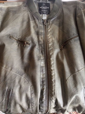 Alcott men's leather jacket used, green XL