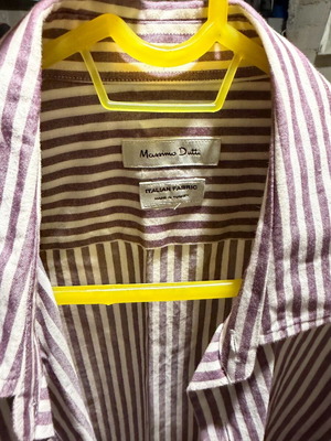 Massimo Dutti shirt white bordeaux striped size Large like new