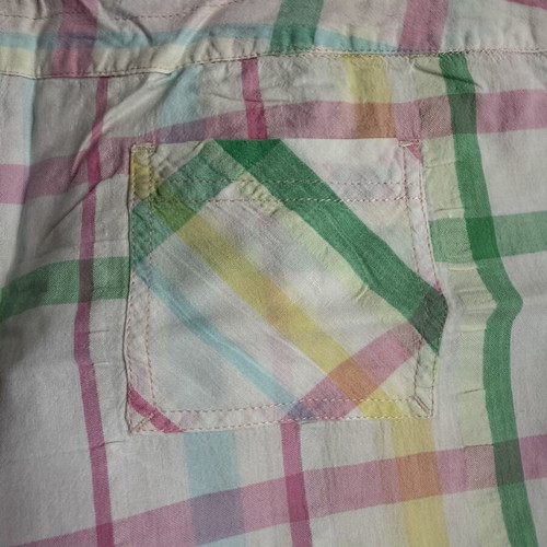 Vintage Y2K Plaid Summer Shorts used, size M, pastel checkered