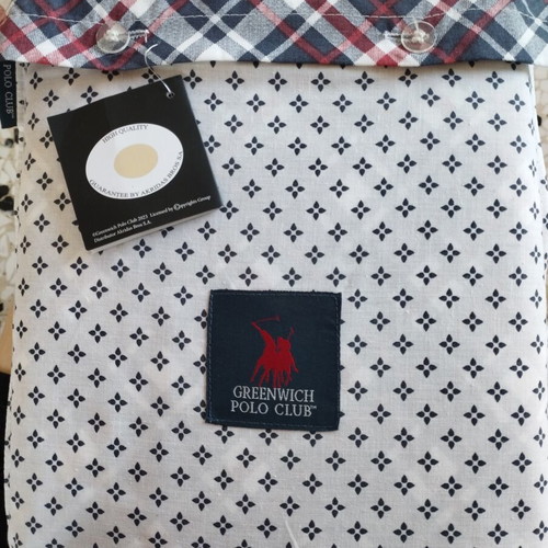 Greenwich Polo Club double bed sheet set, cotton-polyester, plaid