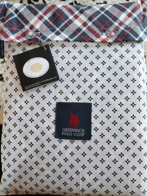 Greenwich Polo Club double bed sheet set, cotton-polyester, plaid