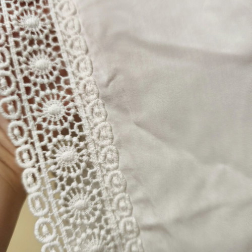 White plus size blouse with lace details like new