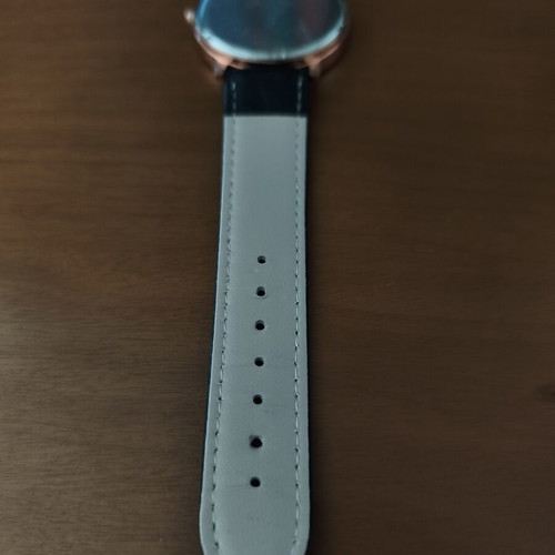 Minimal women's quartz watch black with rose gold