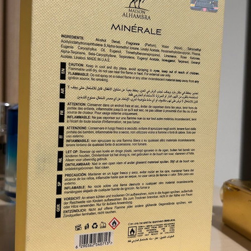 Minerale Maison Alhambra 100ml Eau de Parfum like new