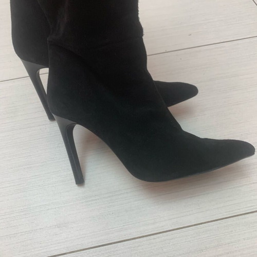 Zara suede boots high over the knee like new, size 38, black