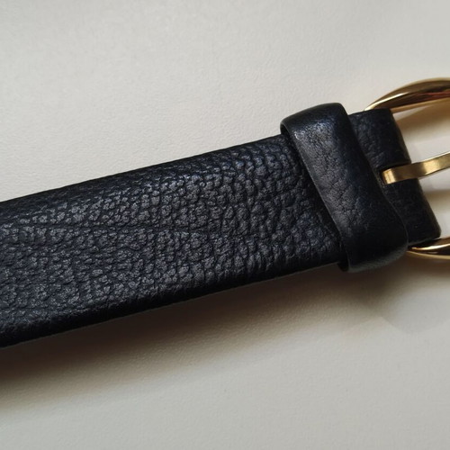 Vintage black leather belt L'Aiglon used, size 90