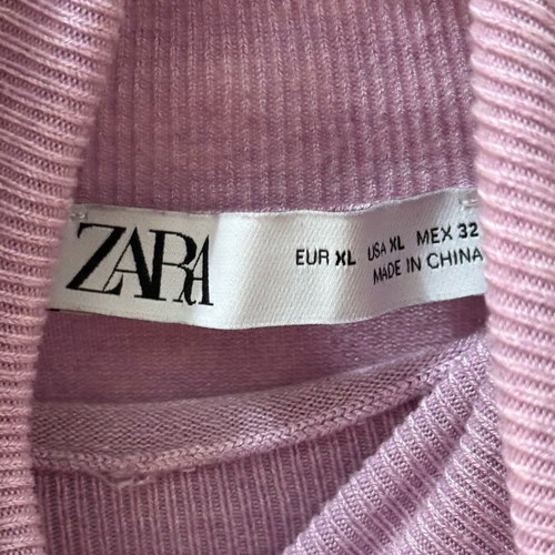 Zara knitted turtleneck sweater XL like new, lilac melange