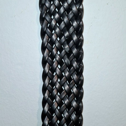 Braided belt used, adjustable, dark brown-gray metallic