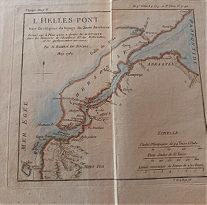 1782 Χάρτης Ελλησπόντου στενών χαλκογραφια 40x25cm
