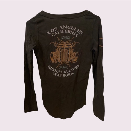 Von Dutch women's long-sleeve blouse used, brown, size S