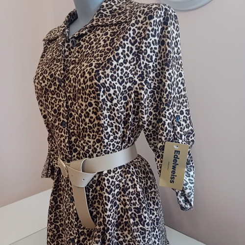 Women's shirt dress, beige and brown, new with tag