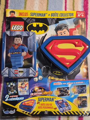 Lego Superman Magazine with 2 Metal Tins new