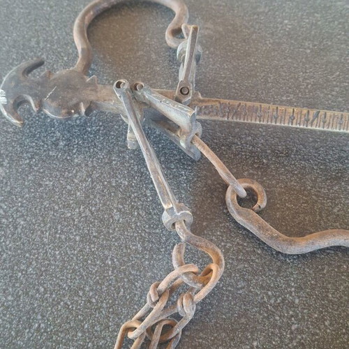 Bronze Kantari 40 cm used Ottoman period with iron hooks