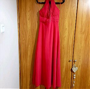 Επίσημο μάξι φόρεμα κόκκινο μαζί με μπολερό.