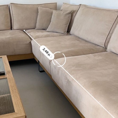 Corner sofa like new, sand color, dimensions 2.25W·2.50D·62H