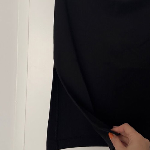 Mini skirt ICE used, black cotton with side slit, size S