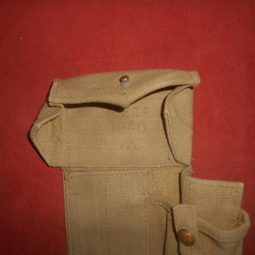 British Army WWII 1940 P37 Canvas Ammunition Pouch used