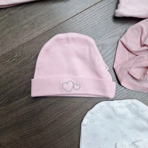 Set of newborn baby girl hats 0-3 months