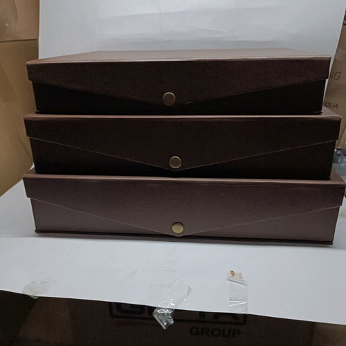 Storage boxes new, set of 3, brown with lining