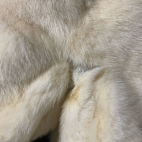 Vintage fur used with defects, beige, 3/4 sleeves