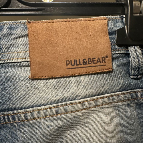 Pull & Bear denim shorts like new, men's size 40, grey and blue