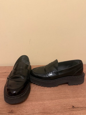 Hogan leather moccasins used, black, size 37