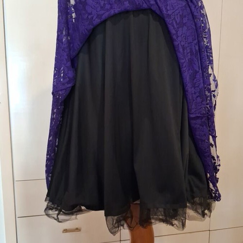 Miss Selfridge short purple dress with lace overlay