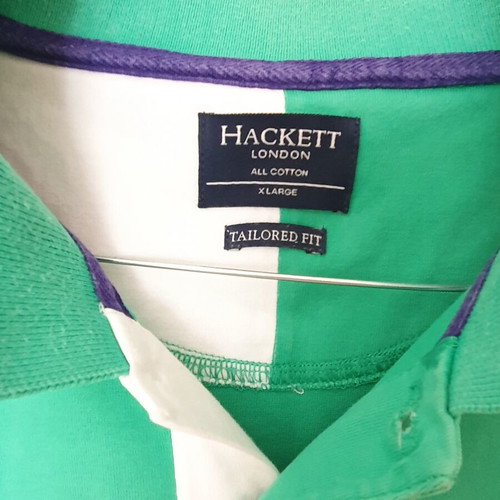 Hackett men's polo shirt like new, XL, white and green