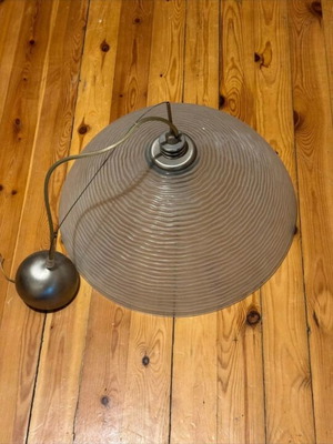 Ceiling light glass with LED lamp and stainless steel edges like new