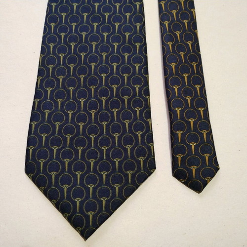 Fabergé silk tie 100% blue like new with gold pattern
