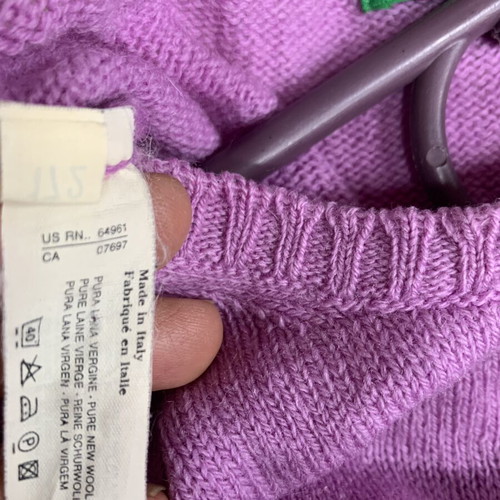 Benetton women's wool sweater used, 100% pure virgin wool, pink, size M