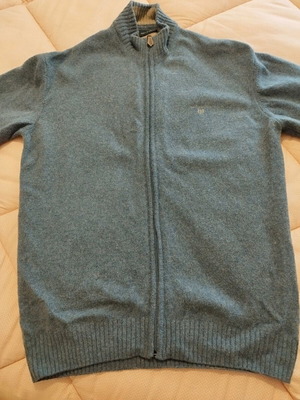 Navy and Green cardigan new, size L, navy blue
