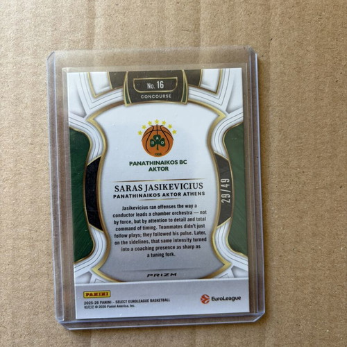 Panini EuroLeague Select Saras Jasikevicius Concourse card like new