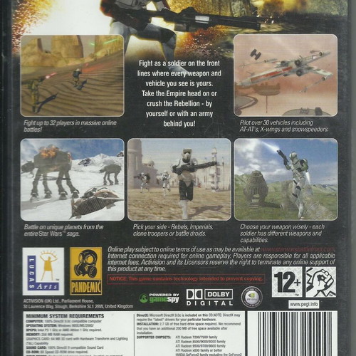 Star Wars Battlefront PC CD-Rom game like new