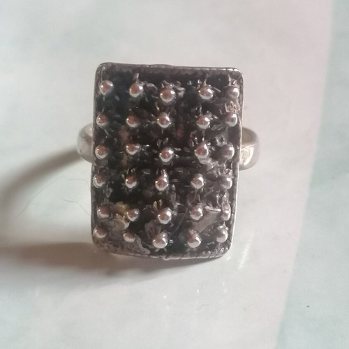 Silver 925 retro ring with spikes new no 55