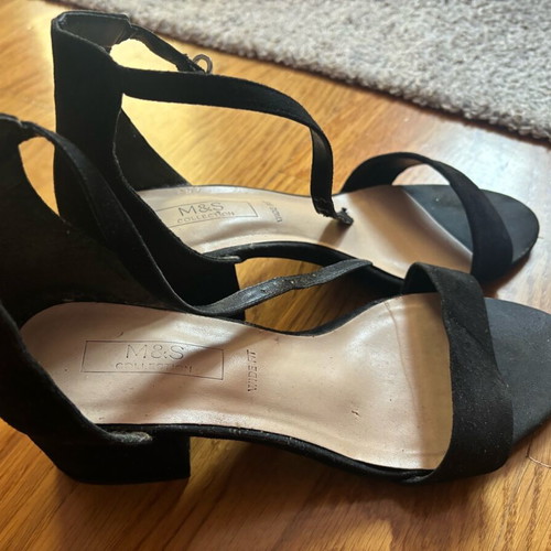 Marks & Spencer women's suede sandals new, black, size 38