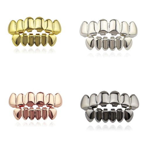 Grillz full set rapper and hip hop teeth new, 4 color options